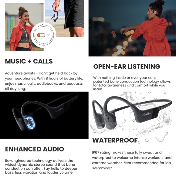 Aeroplex AfterShokz Bone Conduction Headphones. - Picture 2 of 8